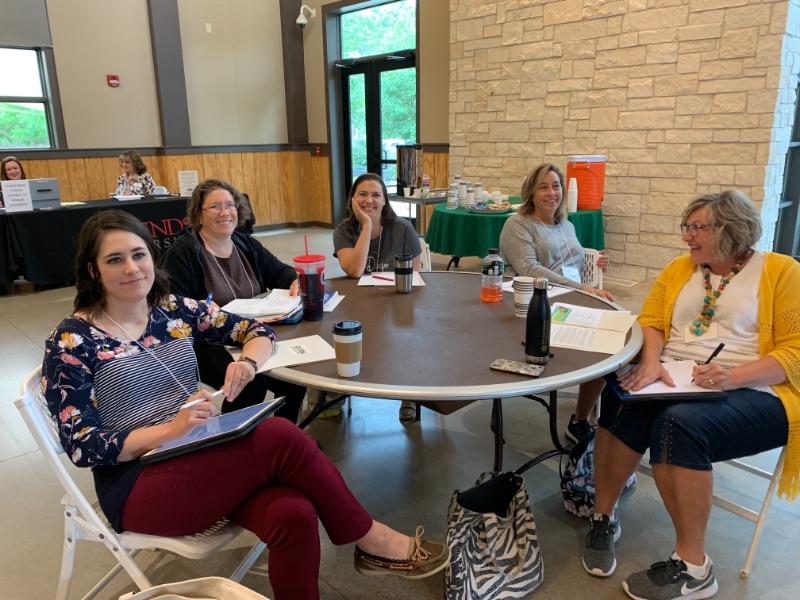 Teachers from across Kansas attend Keynote Nautrie Jones opening presentation.
