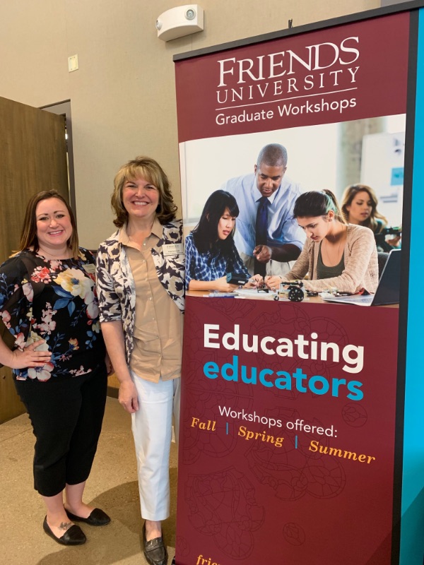 Lisa Schmidt, Director of Graduate Workshop for Friends University (left) once again partnered with KAIRS to offer graduate credit for attendees.  
