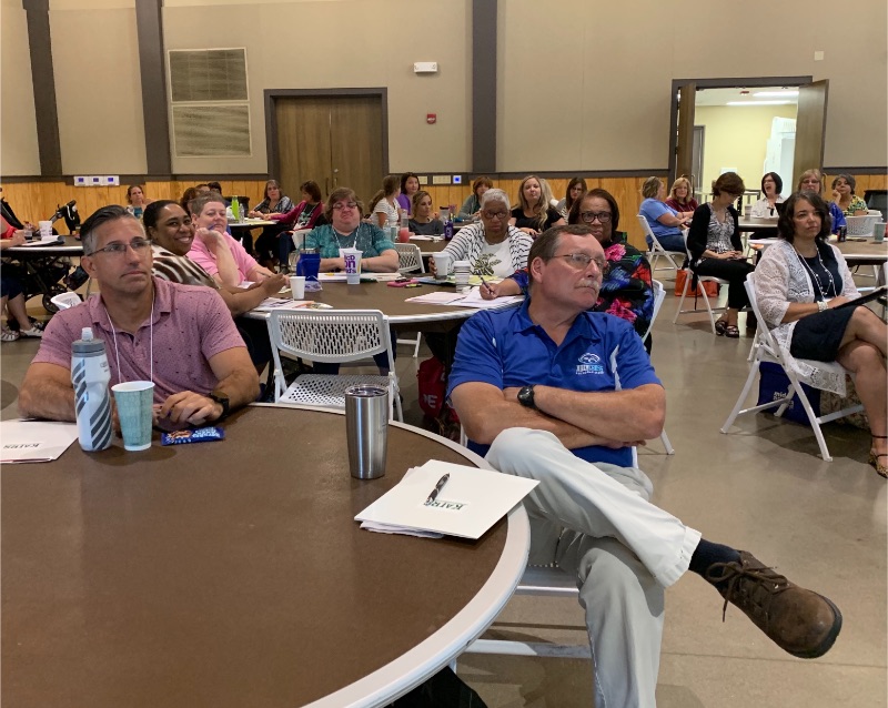 Breakout Speaker Darren Couch (left) joined Kansas teachers for Andrew McPeak's presentation.