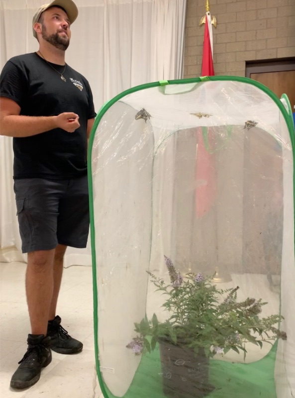 Ryan Malone shared his butterfly habitat cage terrarium in his breakout session, 
